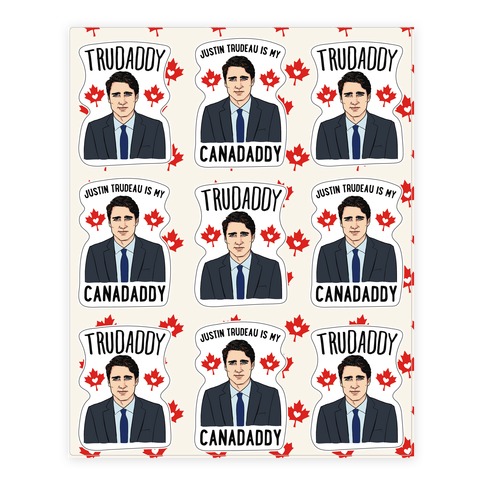 Justin Trudeau Daddy Sticker Sheet Stickers and Decal Sheet