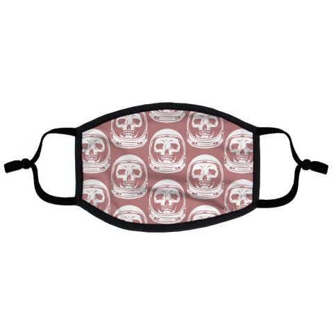 Skulls in Astronaut Pattern Pink Flat Face Mask
