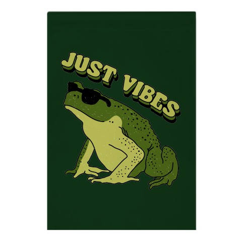 Just Vibes Frog Garden Flag