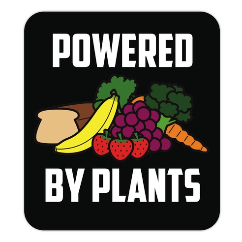 Powered By Plants Die Cut Sticker