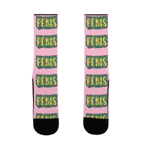 Hidden Penis Typography Sock