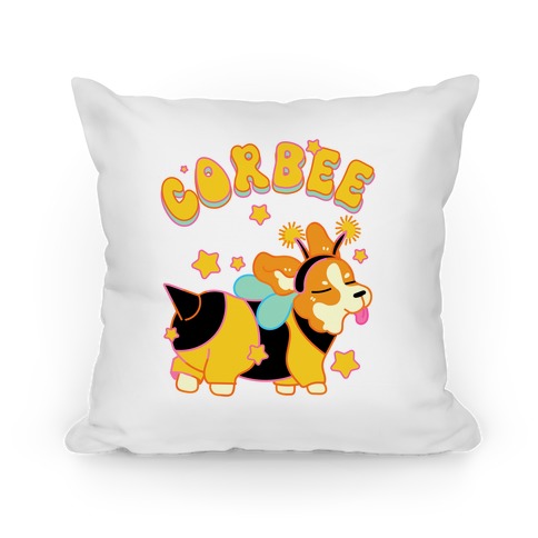 Corbee Corgi in a Bee Costume Pillow