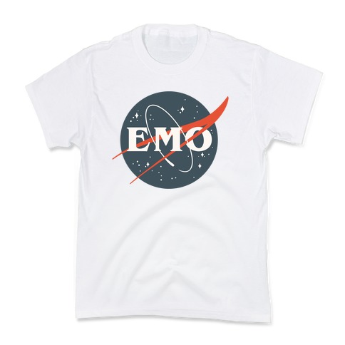 Emo Nasa Parody White Print Kids T-Shirt