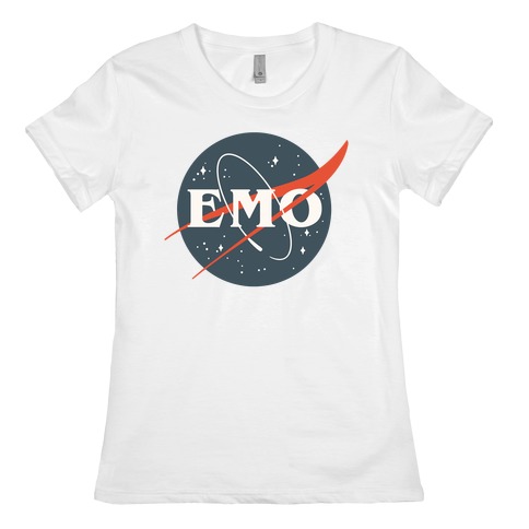 Emo Nasa Parody White Print Womens T-Shirt