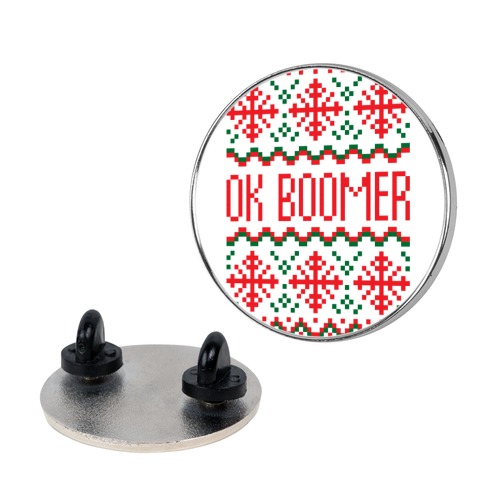 Ok Boomer Ugly Christmas Sweater Pin