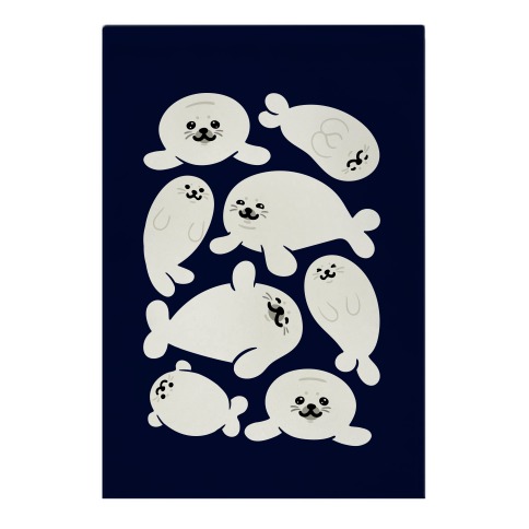 Baby Seals Pattern Study Garden Flag