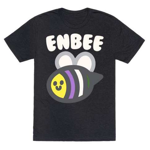 Enbee Enby Bee Gender Queer Pride White Print T-Shirt