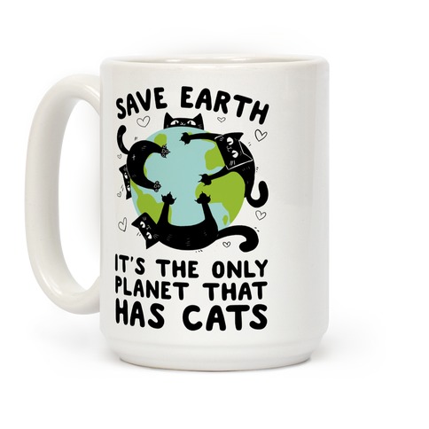 Love Our Earth Kawaii Cat Cute Coffee Mug