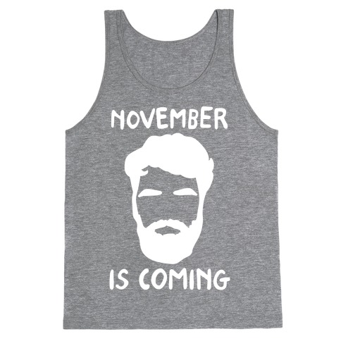 November Is Coming Parody White Print Tank Top