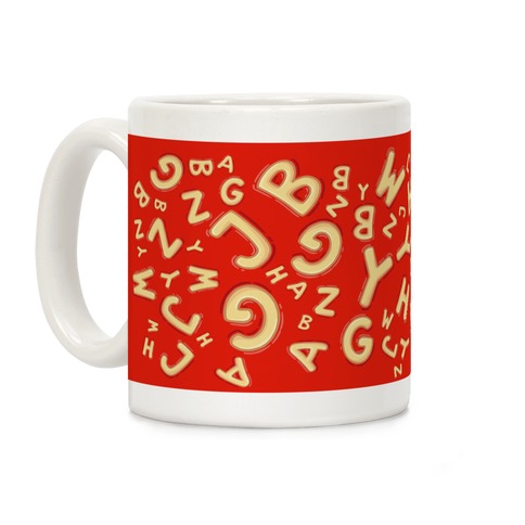 Alphabet Soup Pattern Coffee Mug