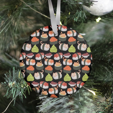 Sushi Cats Pattern Ornament