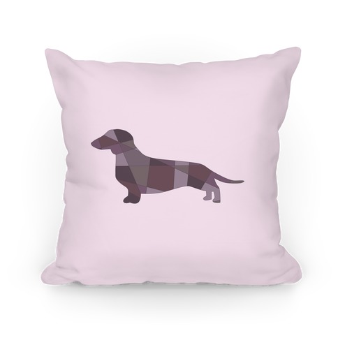 Geometric Wiener Dog Pillow