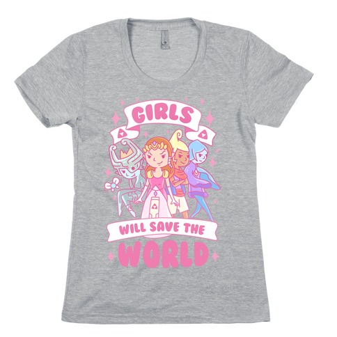Zelda Girls Will Save The World Parody Womens T-Shirt