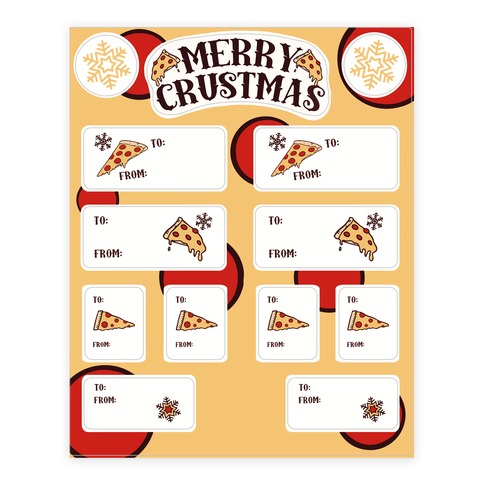 Merry Crustmas Gift Tags Stickers and Decal Sheet