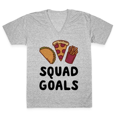 Junk Food Squad Goals V-Neck Tee Shirt