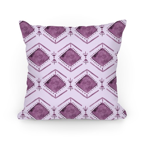 Purple Watercolor Tribal Pattern Pillow