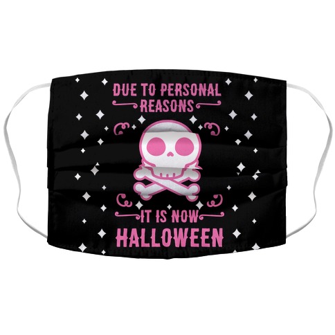 Due To Personal Reasons It Is Now Halloween Skull (Pink) Accordion Face Mask