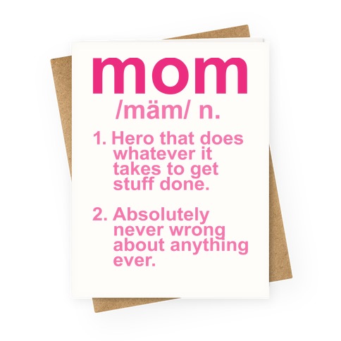 Mom Definition Greeting Card
