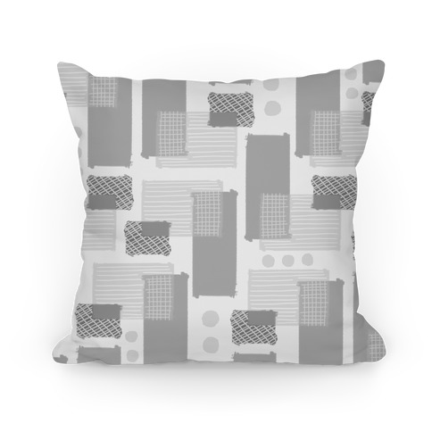 Gray Geometric Pattern Pillow