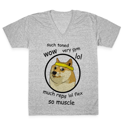 Fitness Doge V-Neck Tee Shirt