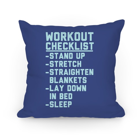 Workout Checklist Pillow