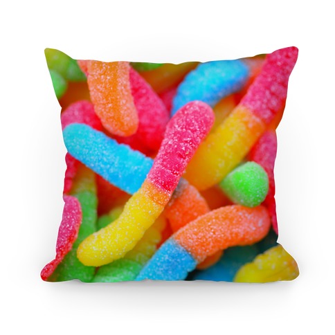 Sour Gummy Worms Pillow