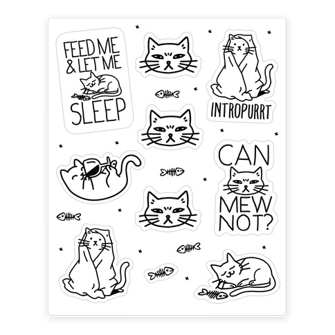 Sassy Cat  Stickers and Decal Sheet