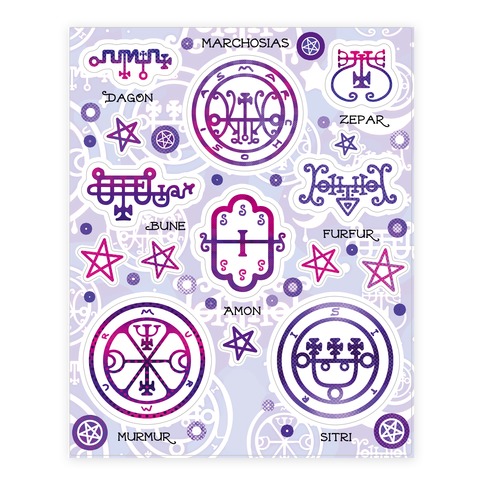 Demon Sigil Stickers and Decal Sheet