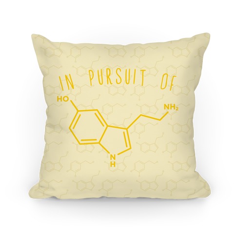 In Pursuit of Happiness (Serotonin Molecule) Pillow