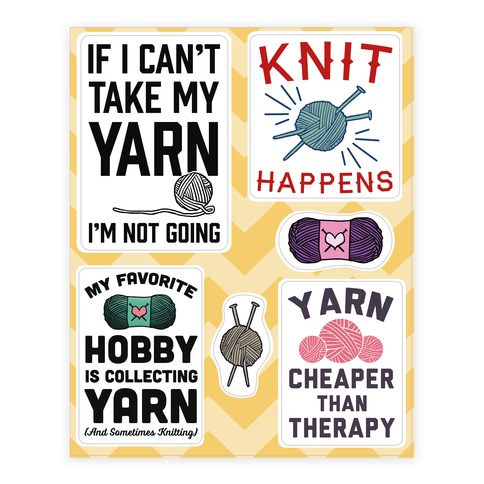 Yarn  Stickers and Decal Sheet