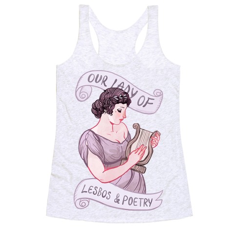 Sappho: Our Lady of Lesbos & Poetry Racerback Tank Top