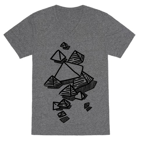 Geometric Pyramids V-Neck Tee Shirt