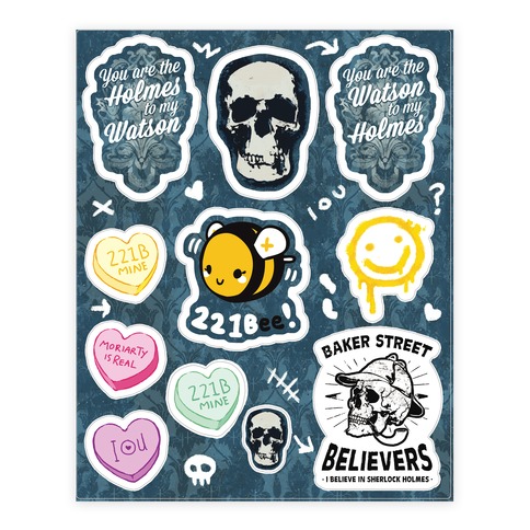 Sherlock Holmes Themed Stickers and Decal Sheet