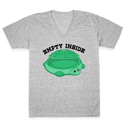 Empty Inside Turtle Sandbox V-Neck Tee Shirt