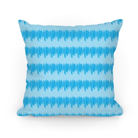 Blue Radio Wave Pattern Pillow