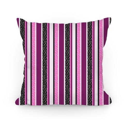 Spring Floral Stripes (Pink and Purple) Pillow