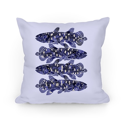 Geometric Jeweled Coelacanth Fish Pillow
