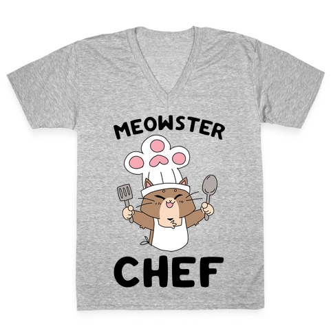 Meowster Chef V-Neck Tee Shirt