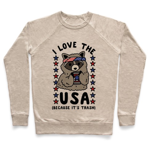 I Love USA Because It's Trash Racoon Pullover