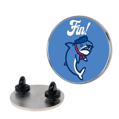Fin French Shark Parody Pin