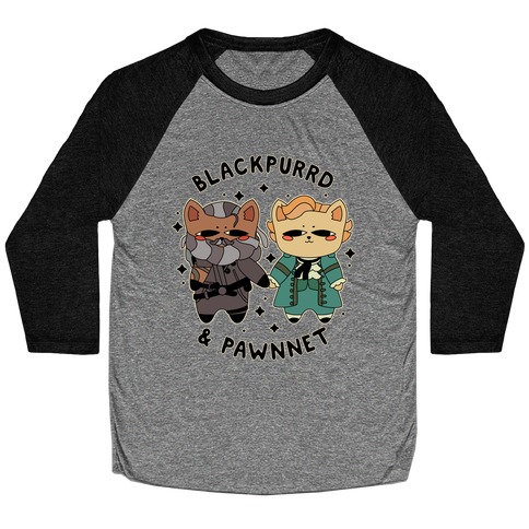 Blackpurrd & Pawnnet (Cat Blackbeard & Cat Bonnet) Baseball Tee