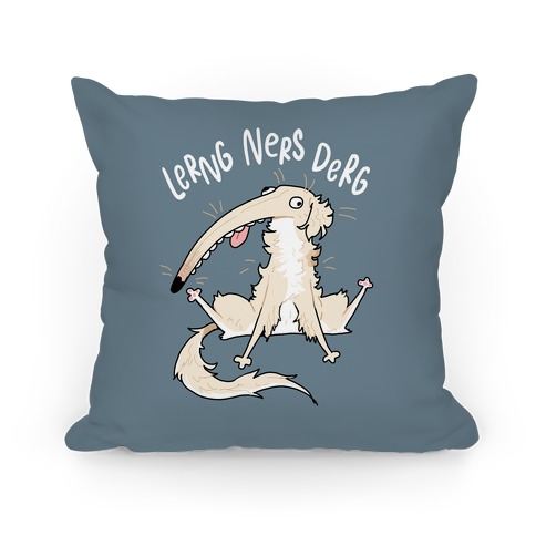Derpy Dog Borzoi Lerng Ners Derg Pillow