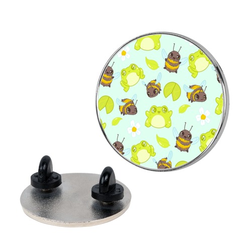 Cute Bees and Frogs Pattern Pin
