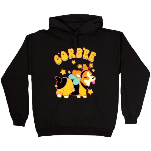 Corbee Corgi in a Bee Costume Hooded Sweatshirt