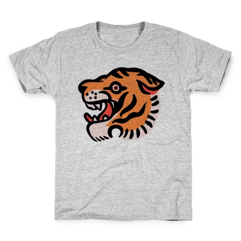 Old School Tiger Tattoo Head Kids T-Shirt