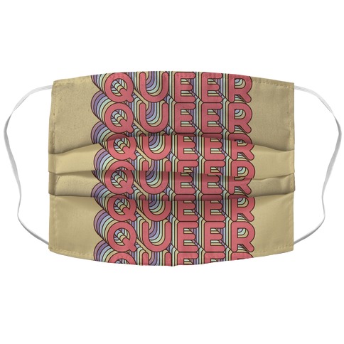 Queer Retro Rainbow Accordion Face Mask