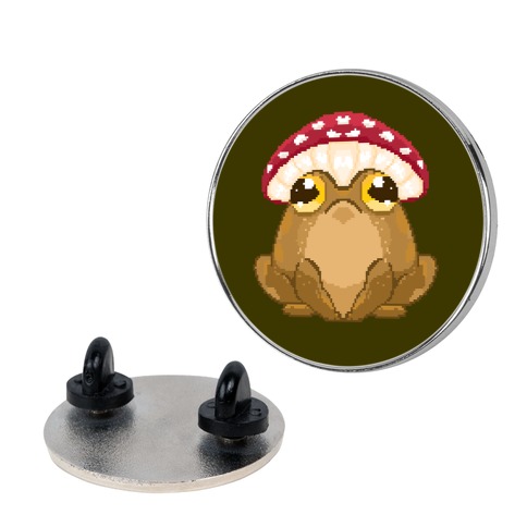 Pixelated Toad in Mushroom Hat Pin