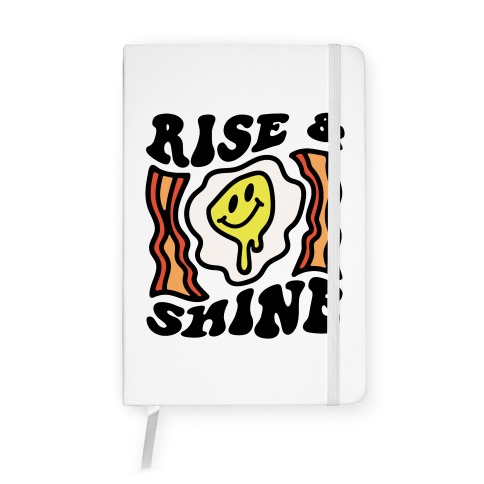 Rise And Shine Smiley Face Groovy Aesthetic Notebook