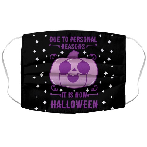 Due To Personal Reasons It Is Now Halloween Pumpkin (Purple) Accordion Face Mask