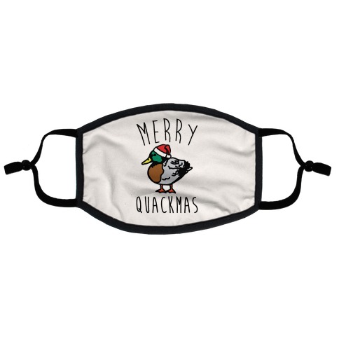 Merry Quackmas Duck Christmas Parody Flat Face Mask